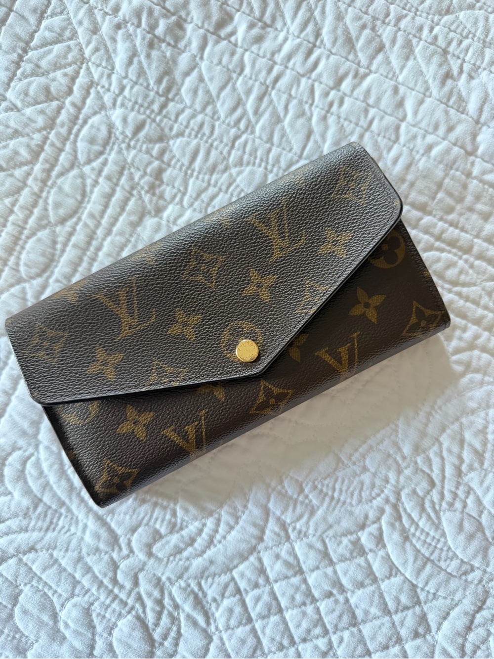 Louis Vuitton Sarah Wallet Brown Monogram Envelope